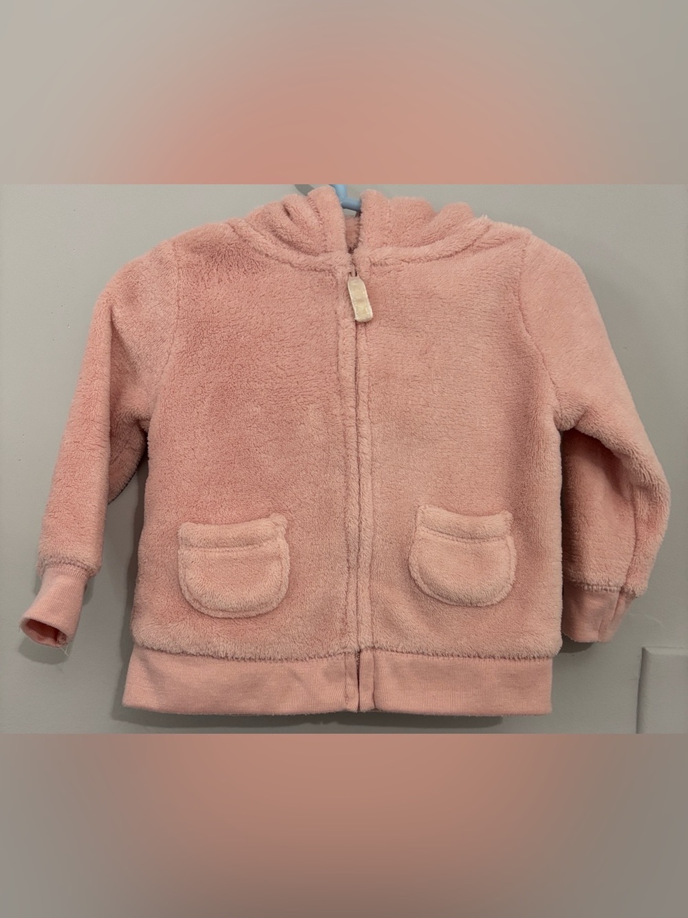 Carter's Pink Plush Hooded Zip Jacket